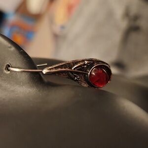 Teardrop Crimson Drop Earrings